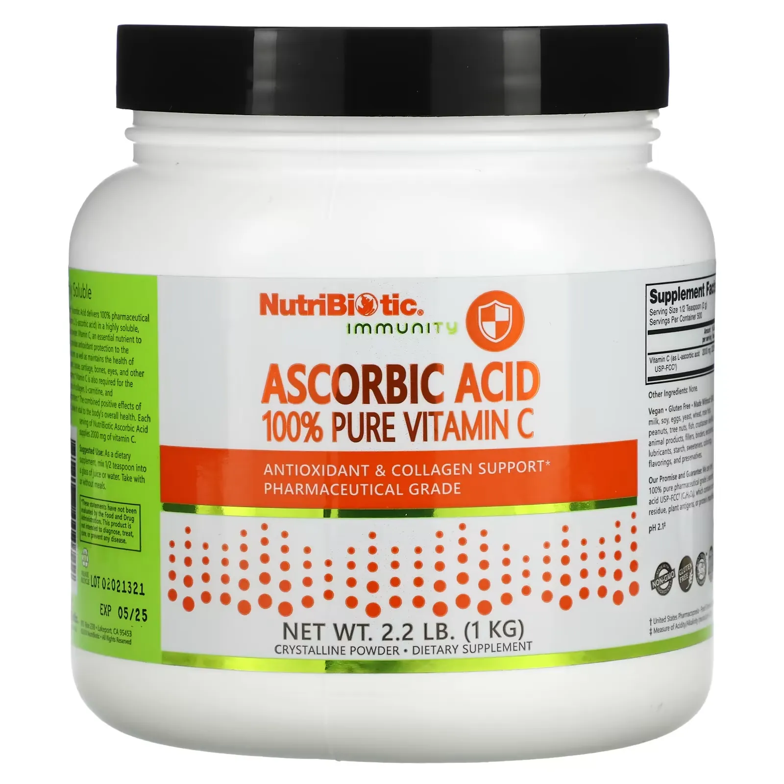 Immunity, Ascorbic Acid, 100% Pure Vitamin C, Crystalline Powder, 2.2 lb (1 kg)