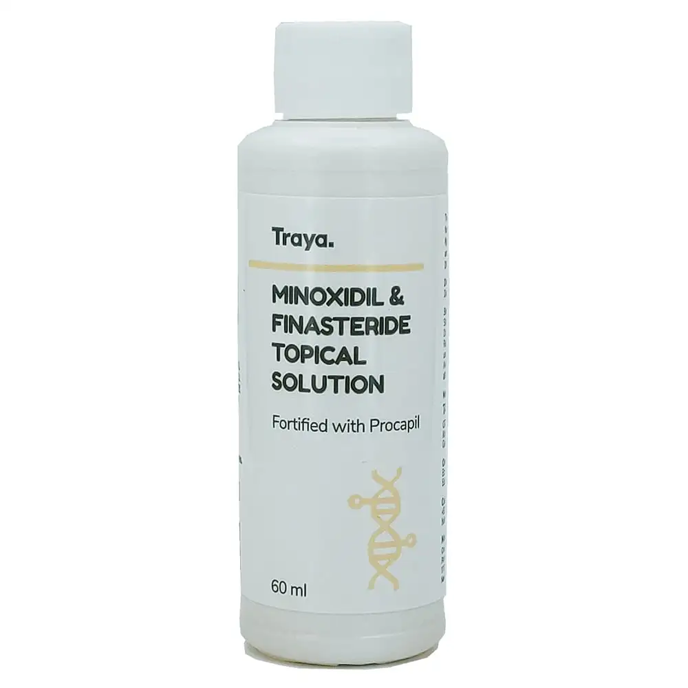 Traya Minoxidil & Finasteride Topical Solution,  60 ml  for Hair Fall Control