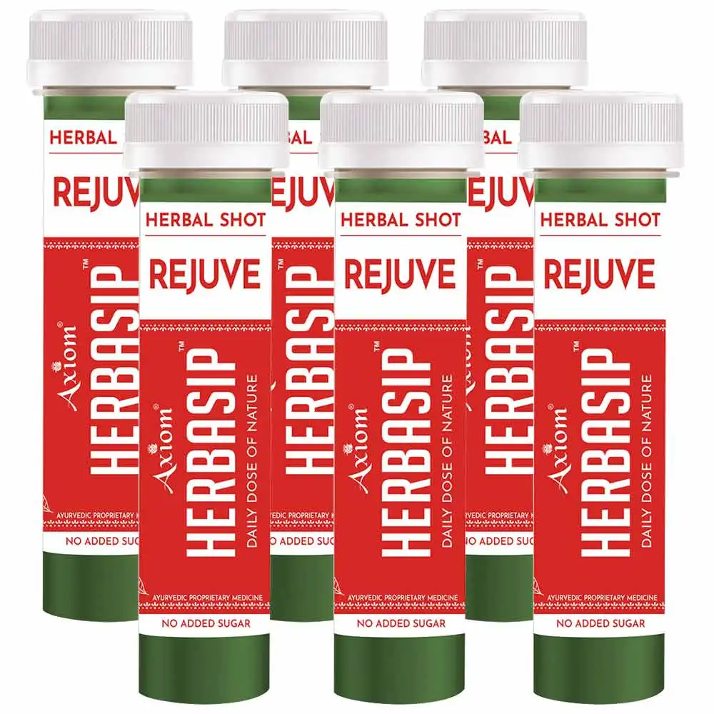 Herbasip Rejuve Juice Pack of 6 Shots,  Unflavoured  50 ml