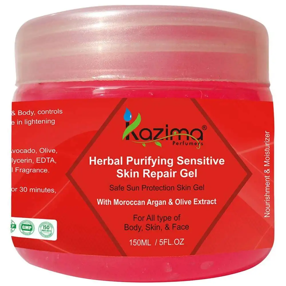 Kazima Herbal Purifying Sensitive Skin Repair Gel,  150 ml  with Moroccan Argan & Olive Extract