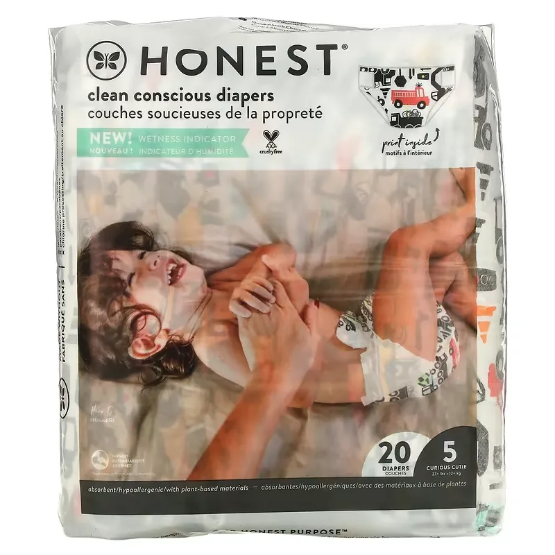 Honest Diapers, Size 5,  27+ lbs, Big Trucks, 20 Diapers