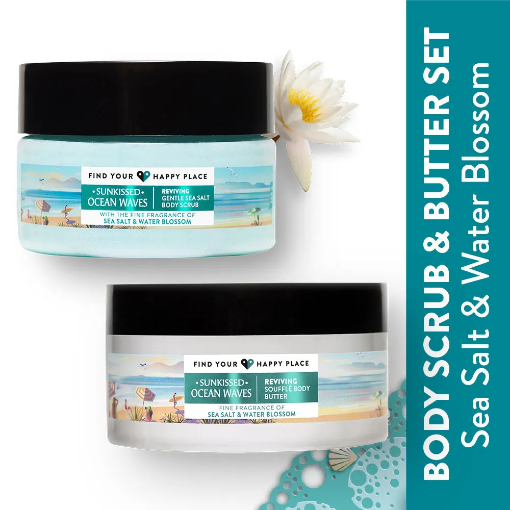 Find Your Happy Place Sunkissed Ocean Waves Body Scrub + Body Butter Combo