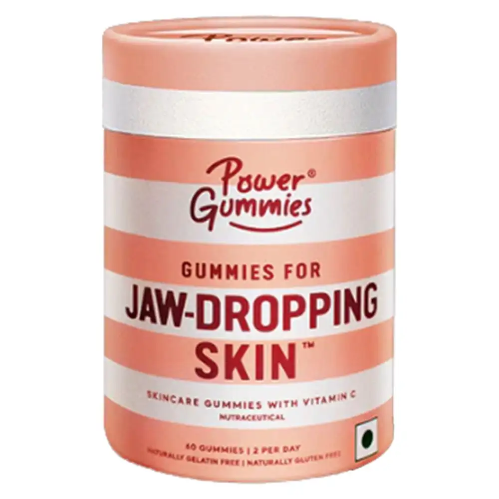 Power Gummies Jaw Dropping Skin,  60 gummies  Lemon Twist