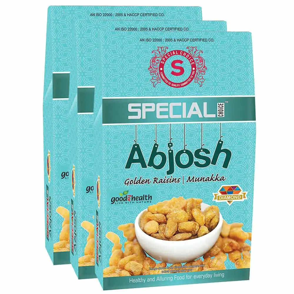 Special Choice Abjosh (Munakka),  250 g  Unflavoured Diamond Pack (Pack of 3)