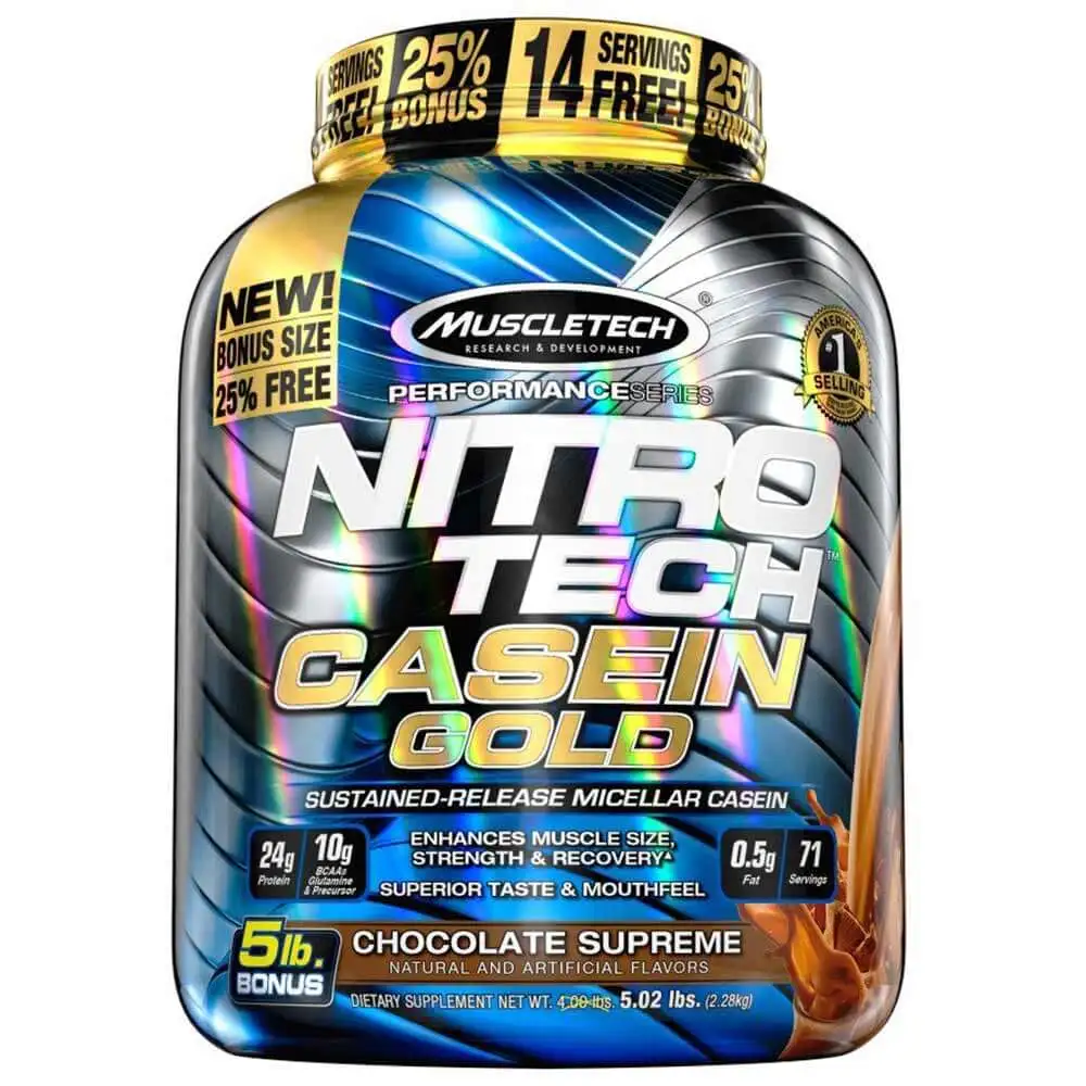 MuscleTech Nitrotech Casein Gold,  5 lb  Chocolate Supreme