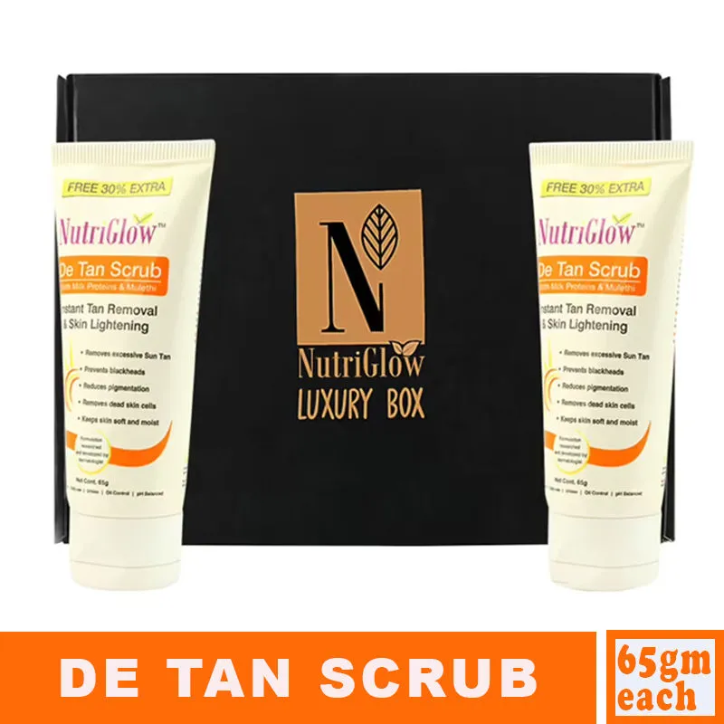 NutriGlow Set of 2 De Tan Scrub For Instant Tan Removal & Skin Lightening