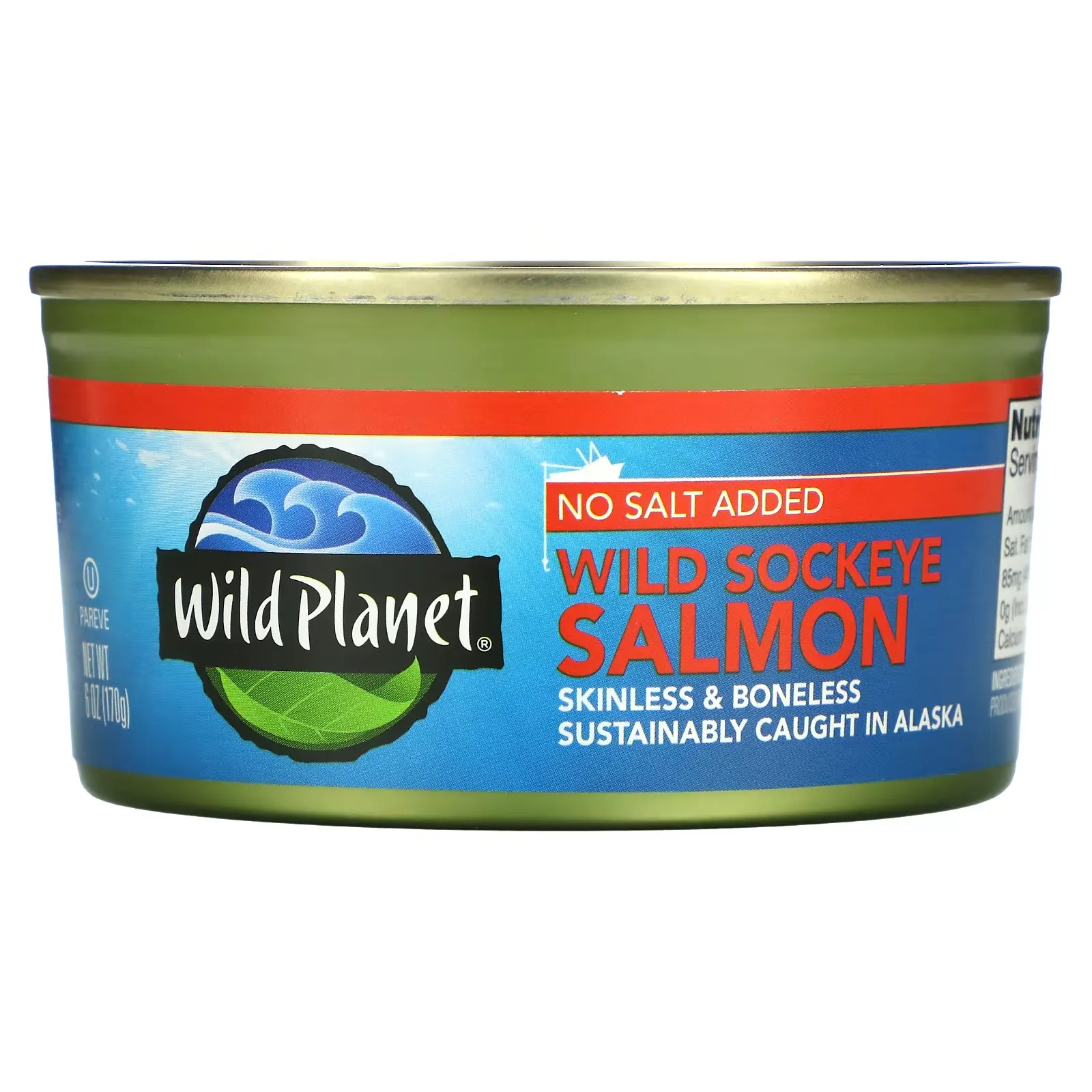 Wild Sockeye Salmon, No Salt Added,  6 oz (170 g)