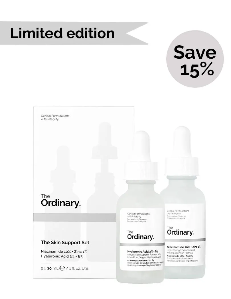 The Ordinary Skin Support Set (Niacinamide 10% + Zinc 1% & Hyaluronic Acid 2% + B5)