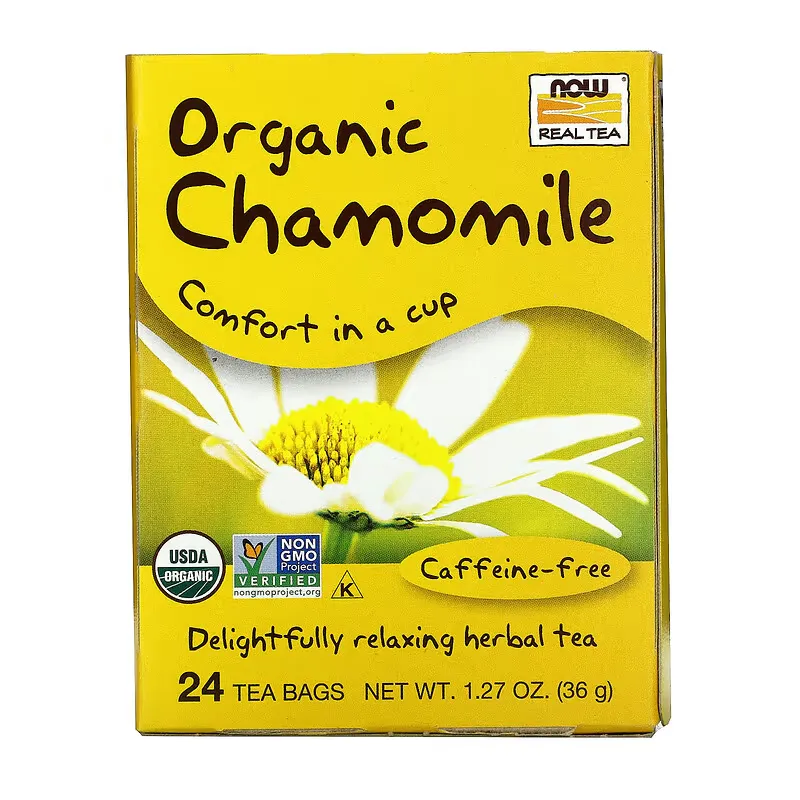 Organic Real Tea, Chamomile, Caffeine Free, 24 Tea Bags, 1.5 g Each