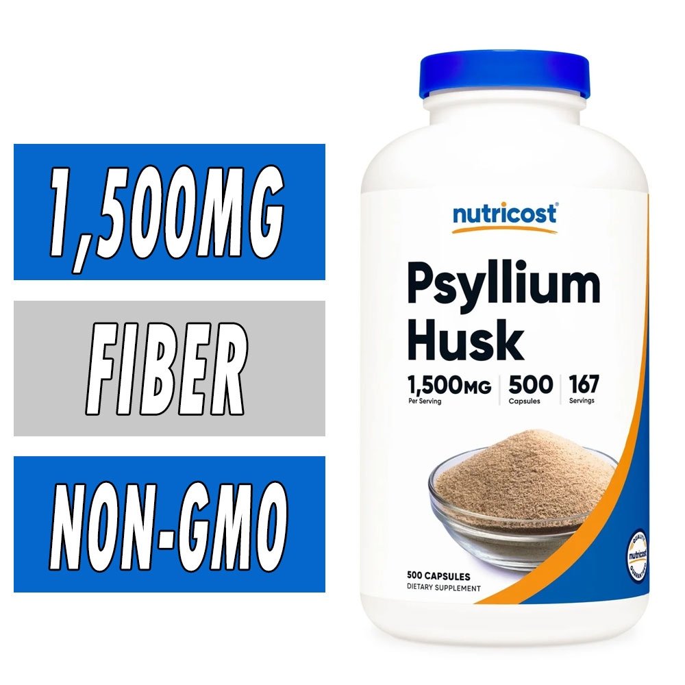 Nutricost Psyllium Husk - 1500 mg - 500 Capsules