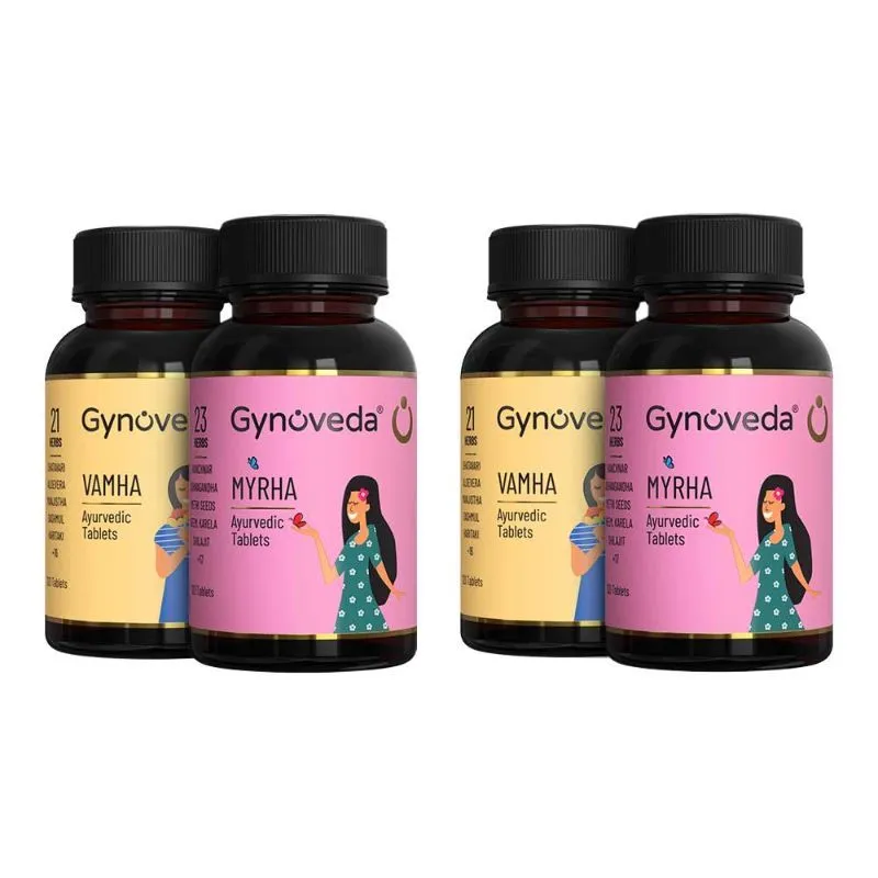 Gynoveda Myrha Vamha PCOS PCOD Delayed-Irregular Periods, Ayurvedic Pills - 2 Month Pack