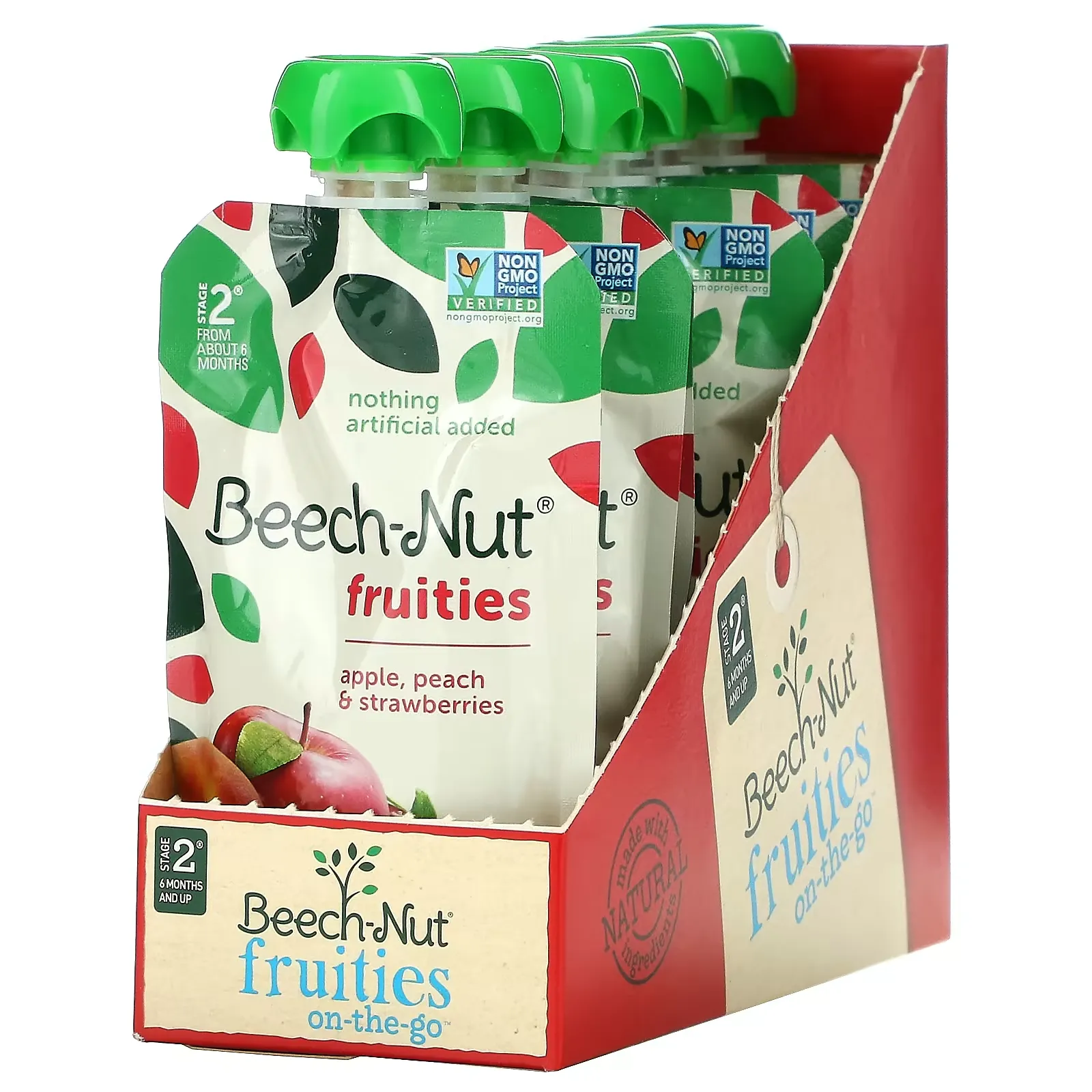 Fruities, 6+ Months, Apple, Peach & Strawberries, 12 Pouches, 3.5 oz (99 g) Each