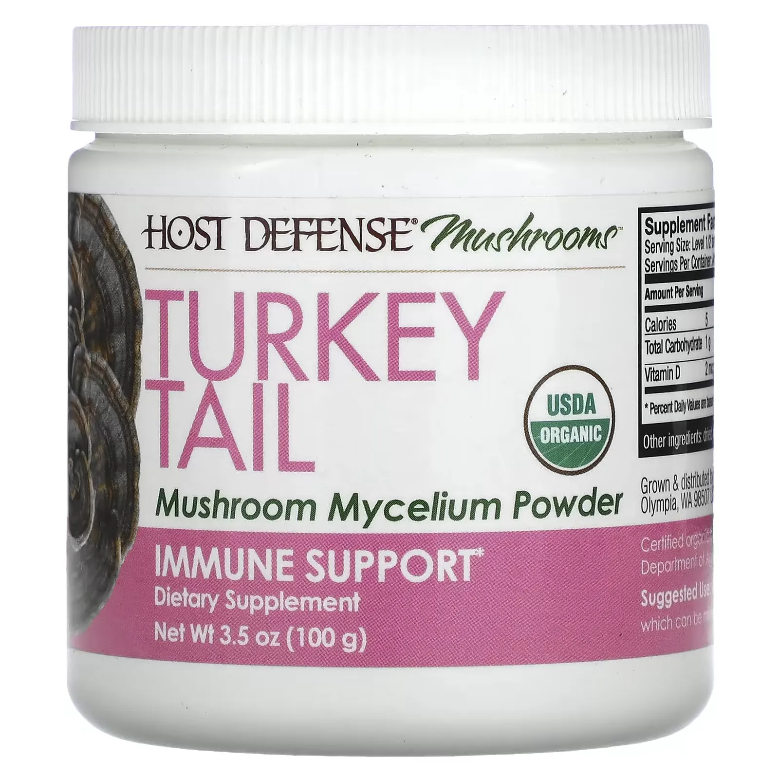 Turkey Tail, Mushroom Mycelium Powder, Immune Support, 3.5 oz (100 g)