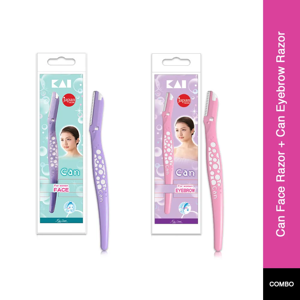 Kai Portable Can Face Razor + Can Eyebrow Razor Combo For Women