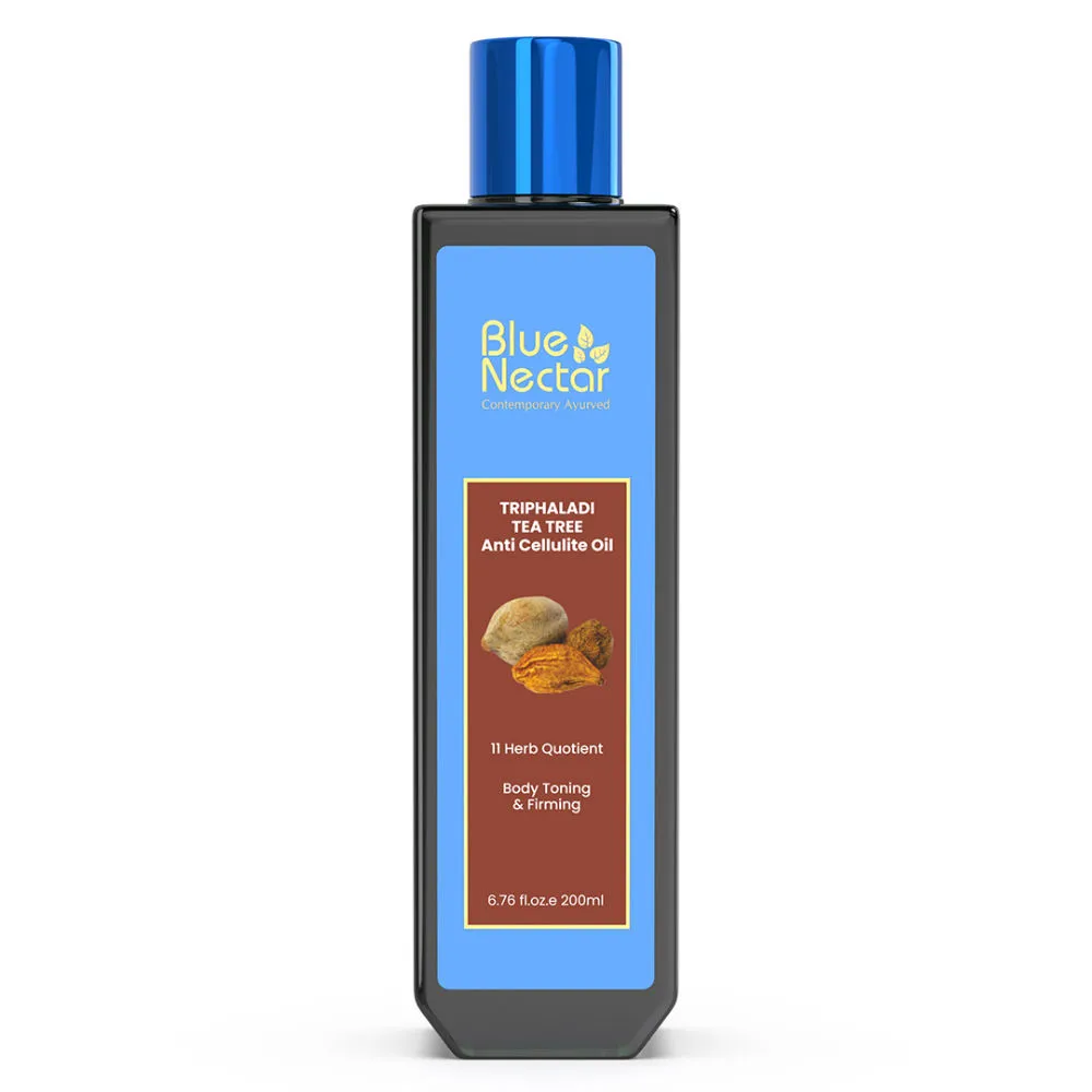 Blue Nectar Ayurvedic Cellulite Oil, All Natural Body Massage Oil with Tea Tree Oil & Ginger Oil