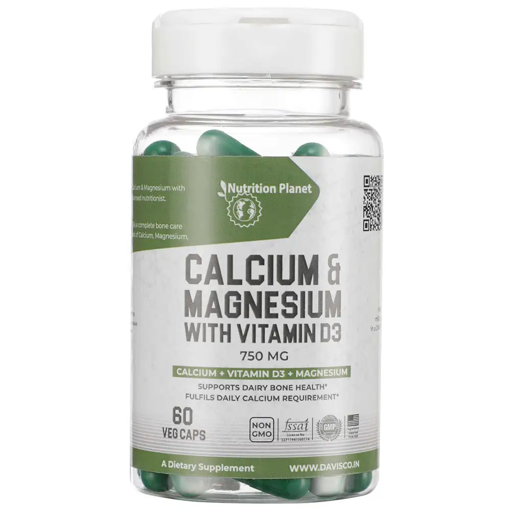 Nutrition Planet Calcium & Magnesium with Vitamin D3,  60 capsules  Unflavoured