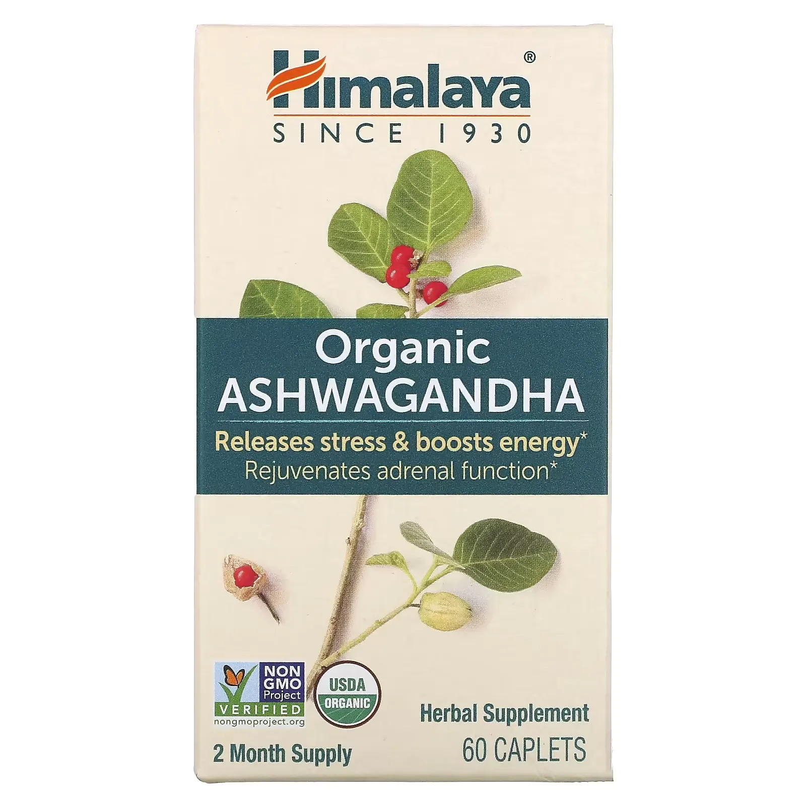 Organic Ashwagandha, 60 Caplets