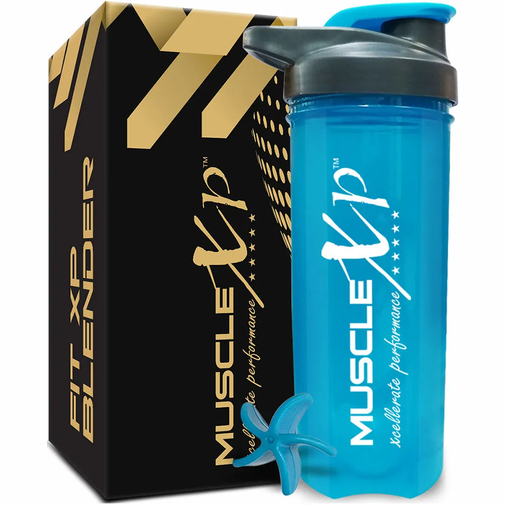 MuscleXP Gym Shaker FIT XP Blender Shaker BPA Free Material Sipper Bottle - Blue