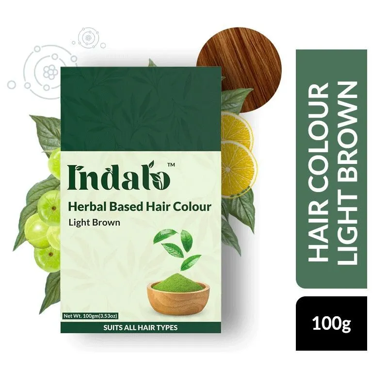 Indalo Herbal Based Amla & Baheda Hair Colour - Light Brown