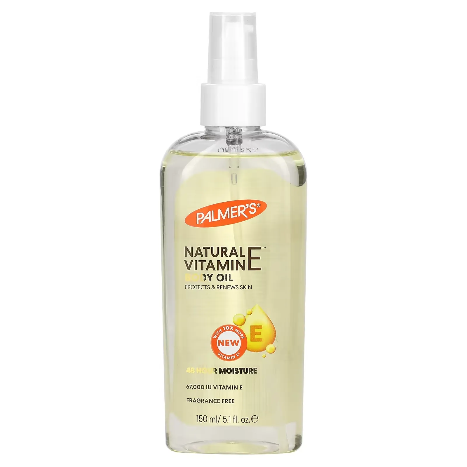 Natural Vitamin E Body Oil, Fragrance Free, 5.1 fl oz (150 ml)