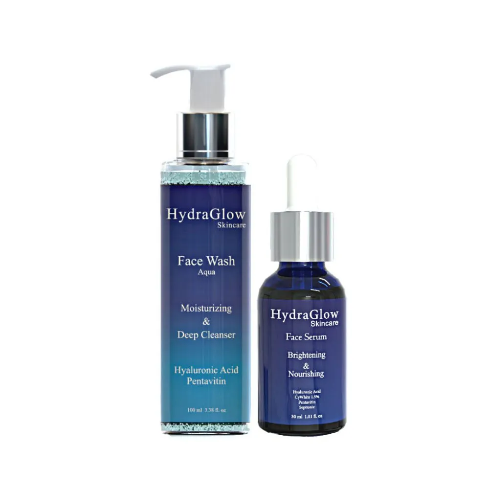 HydraGlow Hydrating Skin Brightening Combo - Face Serum & Face Wash Gel