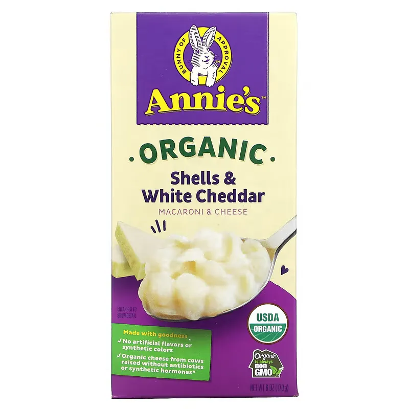 Organic Macaroni & Cheese, Shells and White Cheddar, 6 oz (170 g)