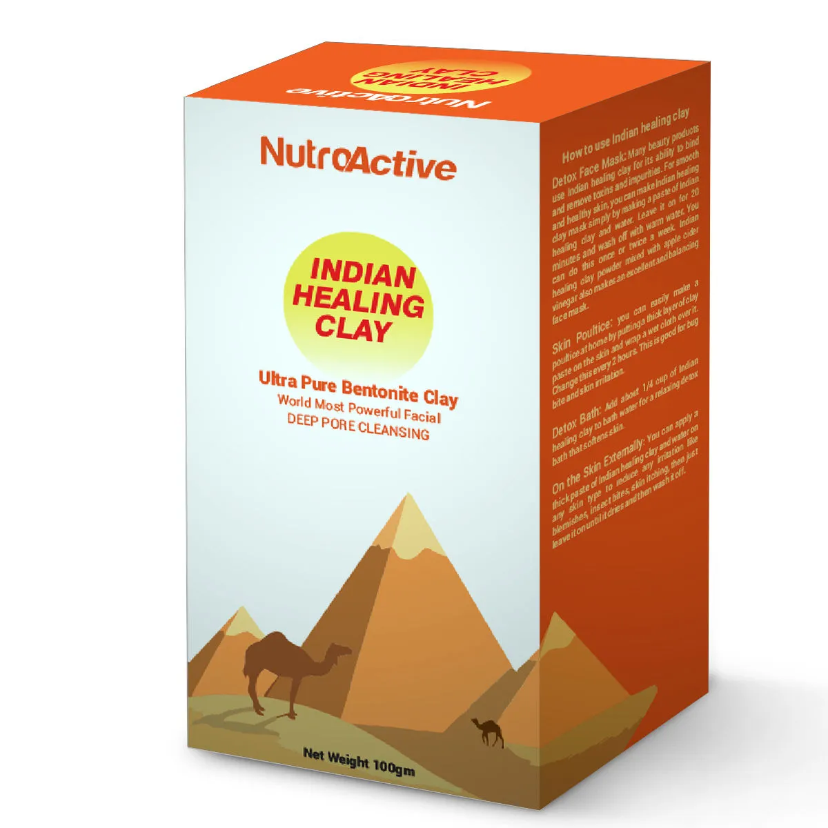 NutroActive Ultra Pure Bentonite Clay Indian Healing Clay Powder