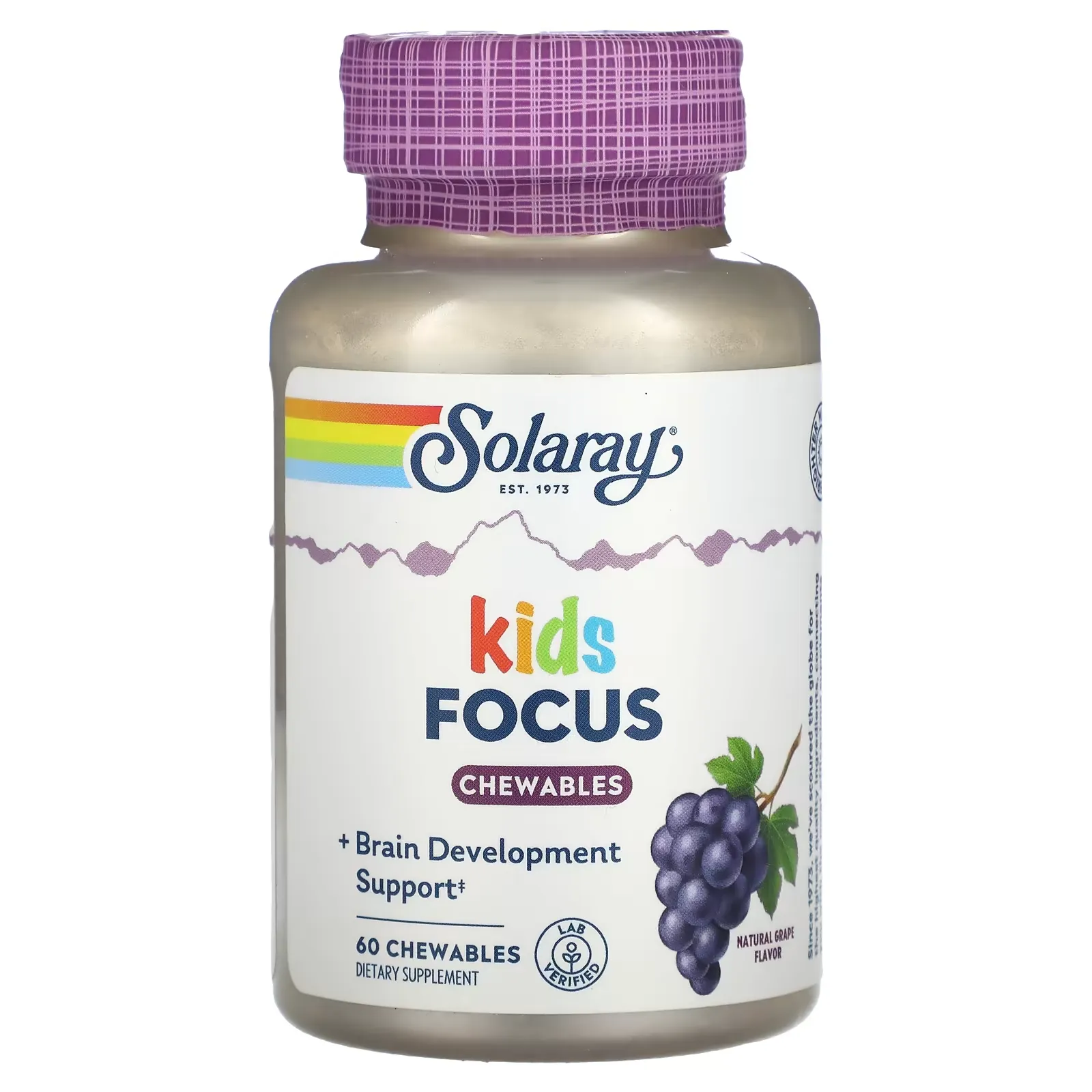 Kids, Focus Chewables, Natural Grape, 60 Chewables