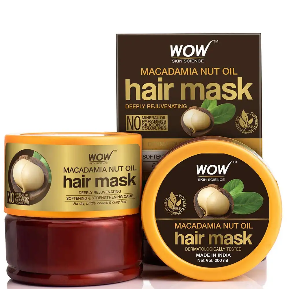 WOW Skin Science Macadamia Nut Oil Hair Mask,  200 ml  for Dry, Brittle & Coarse Hair