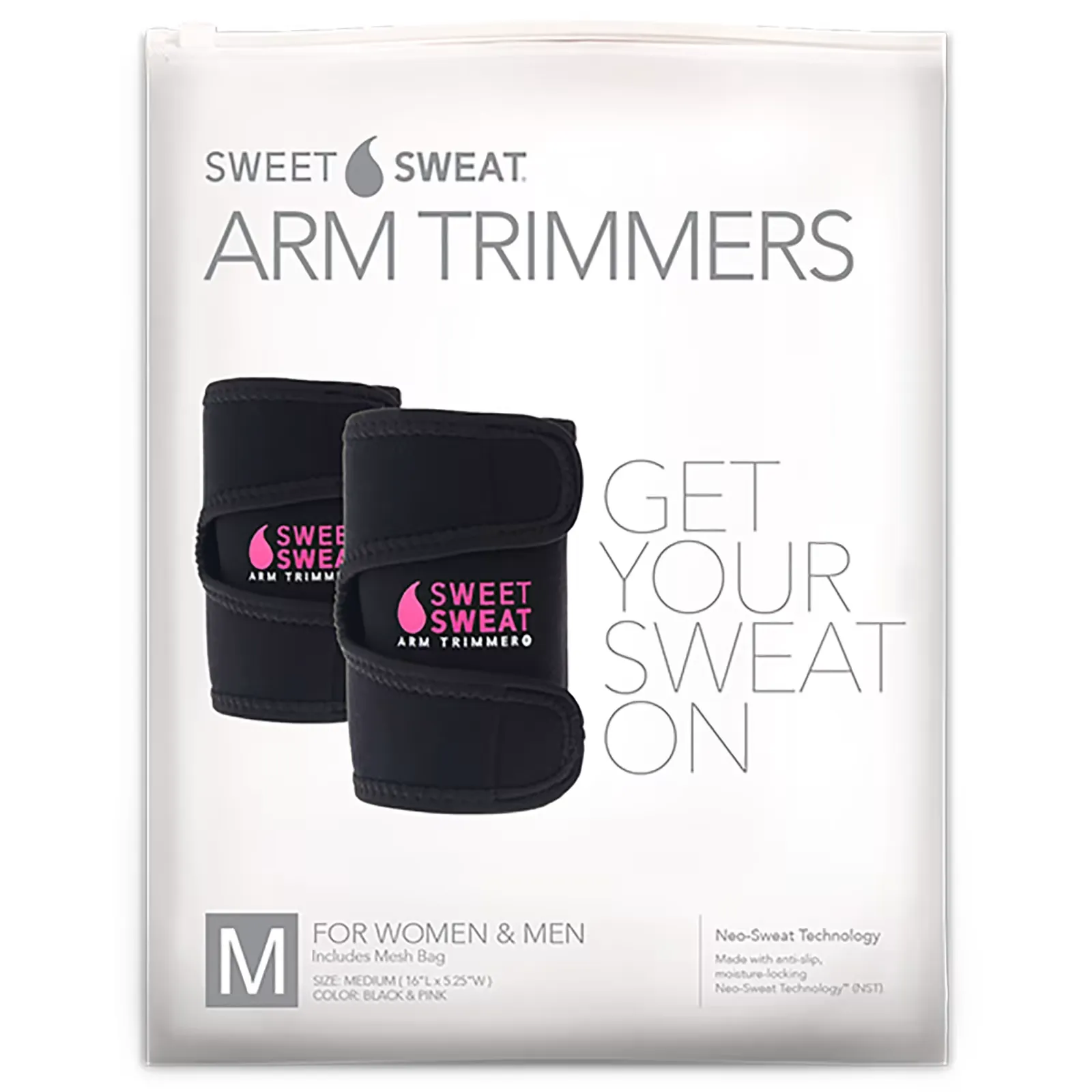 Sweet Sweat Arm Trimmers, Unisex-Regular, Pink, 1 Pair