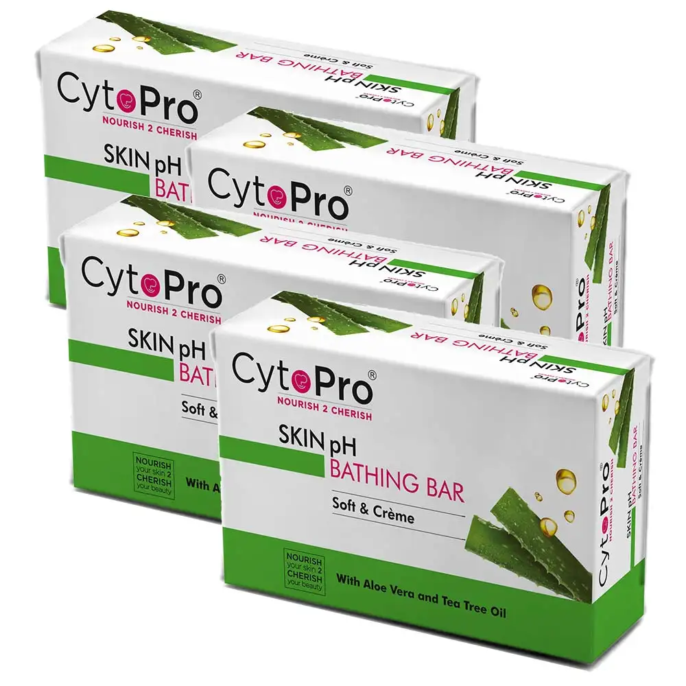 CytoPro Skin pH Bathing Bar,  100 g  Soft & Creme Pack of 4