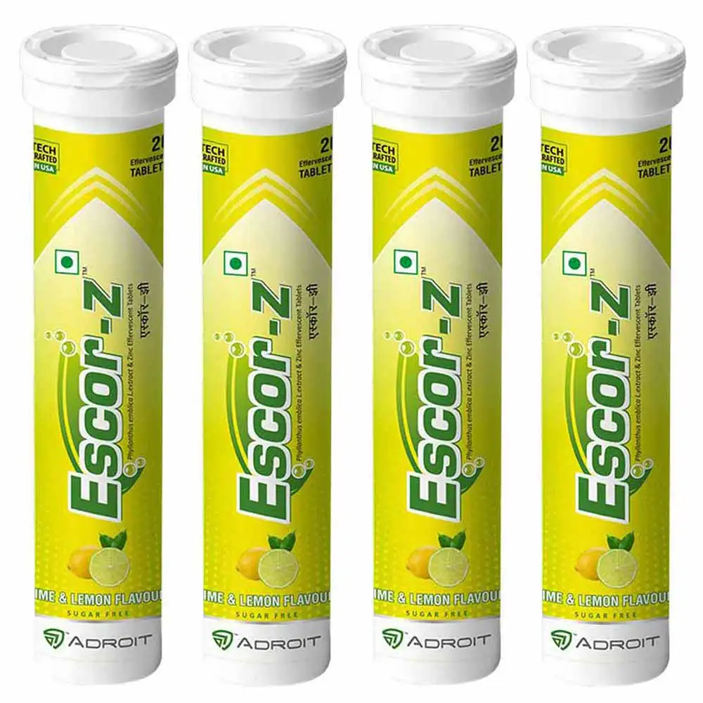 Escor-Z Effervescent,  20 tablet(s)  Lime and Lemon Pack of 4