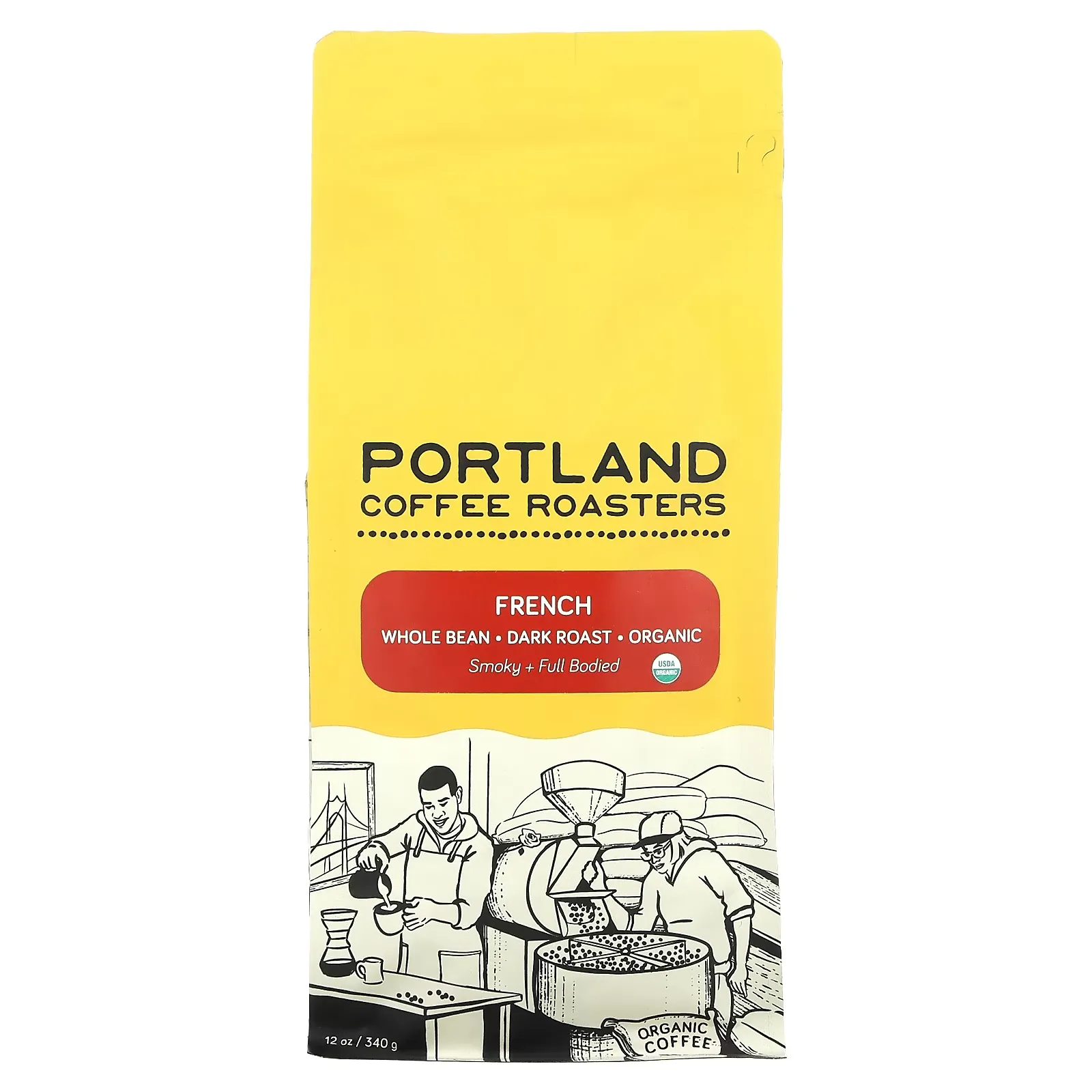 Organic Coffee, French, Whole Bean, Dark Roast, 12 oz (340 g)