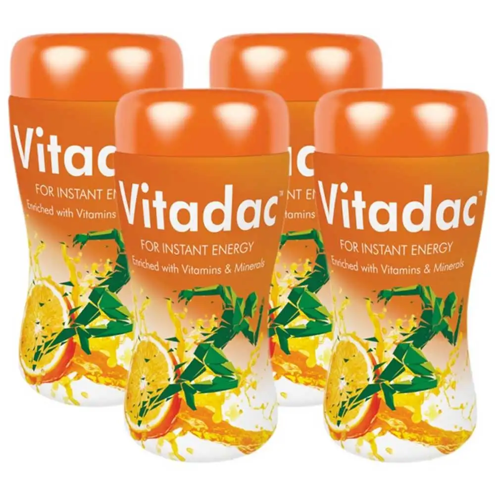 Vitadac Vitamins & Minerals Powder,  Orange (Pack of 4)  210 g