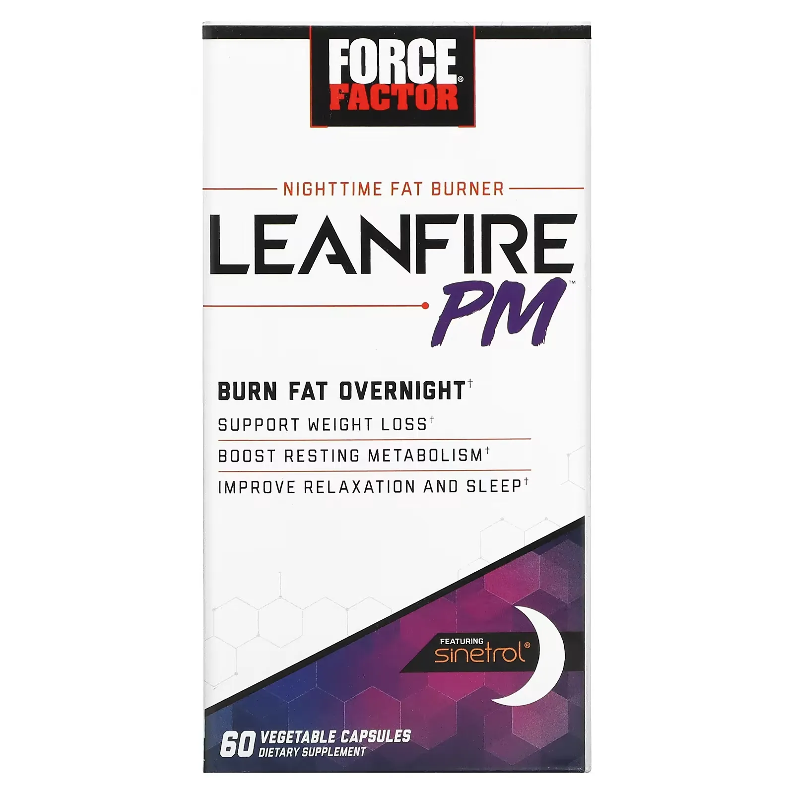 Nighttime Fat Burner, Leanfire PM, 60 Vegetable Capsules