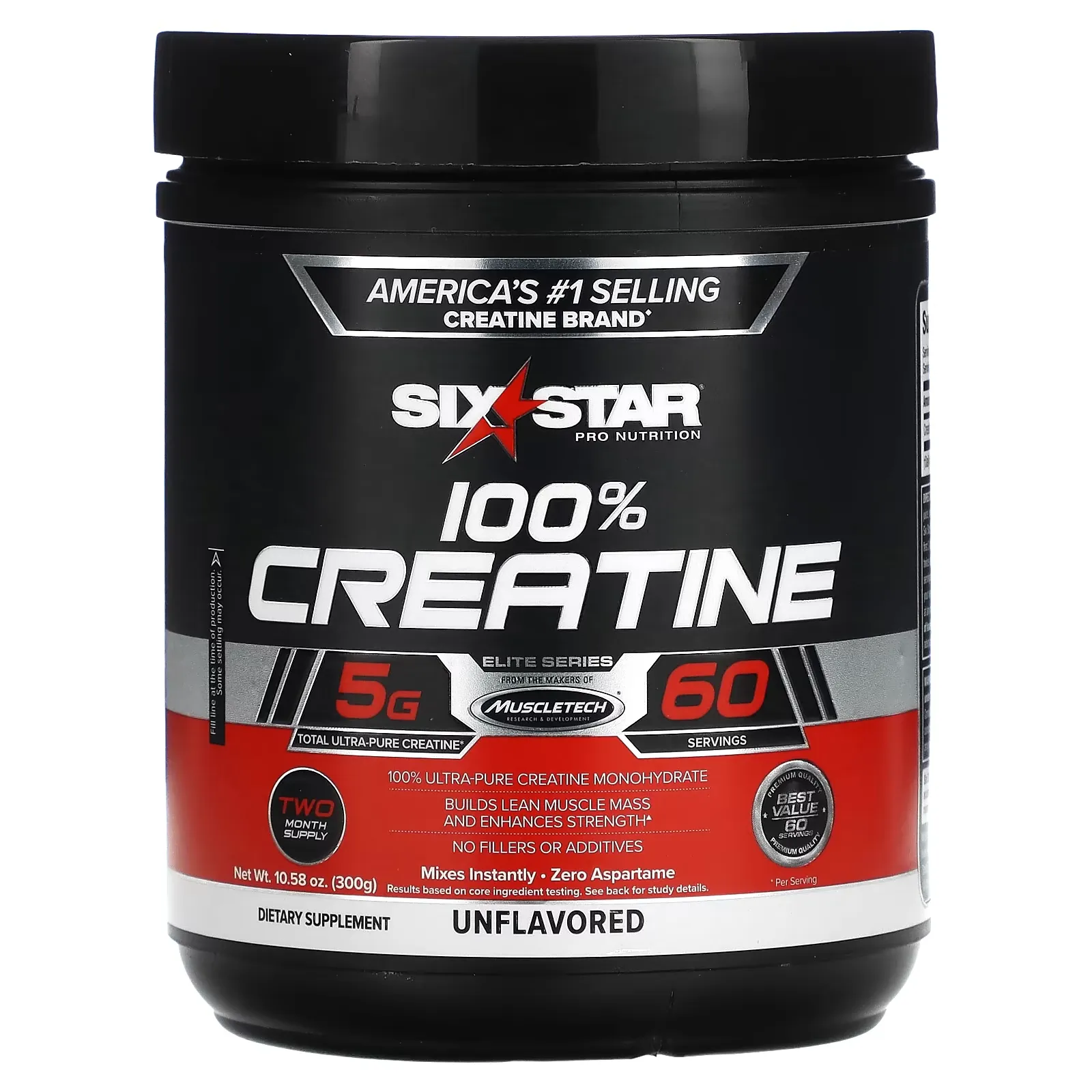 100% Creatine, Unflavored, 10.58 oz (300 g)