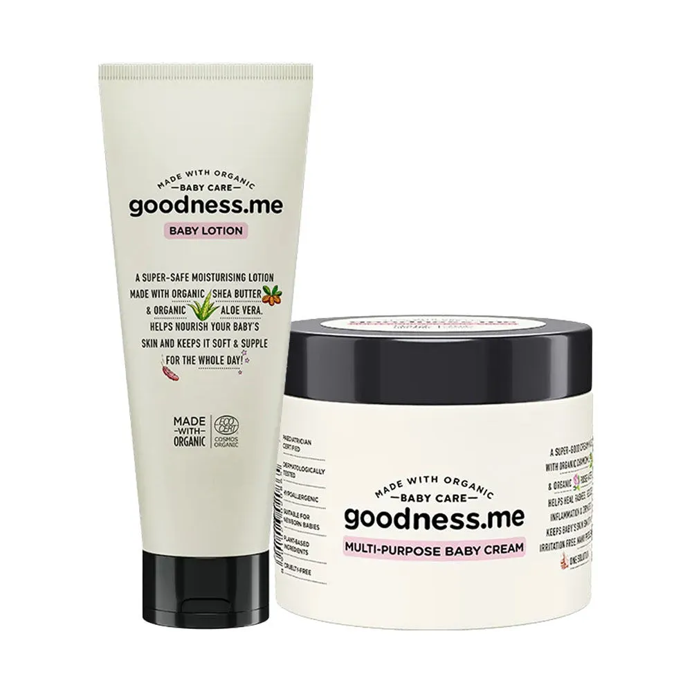 goodnessme Baby Moisturizing Duo (Certified Organic Baby Lotion + Multi-Purpose Cream)