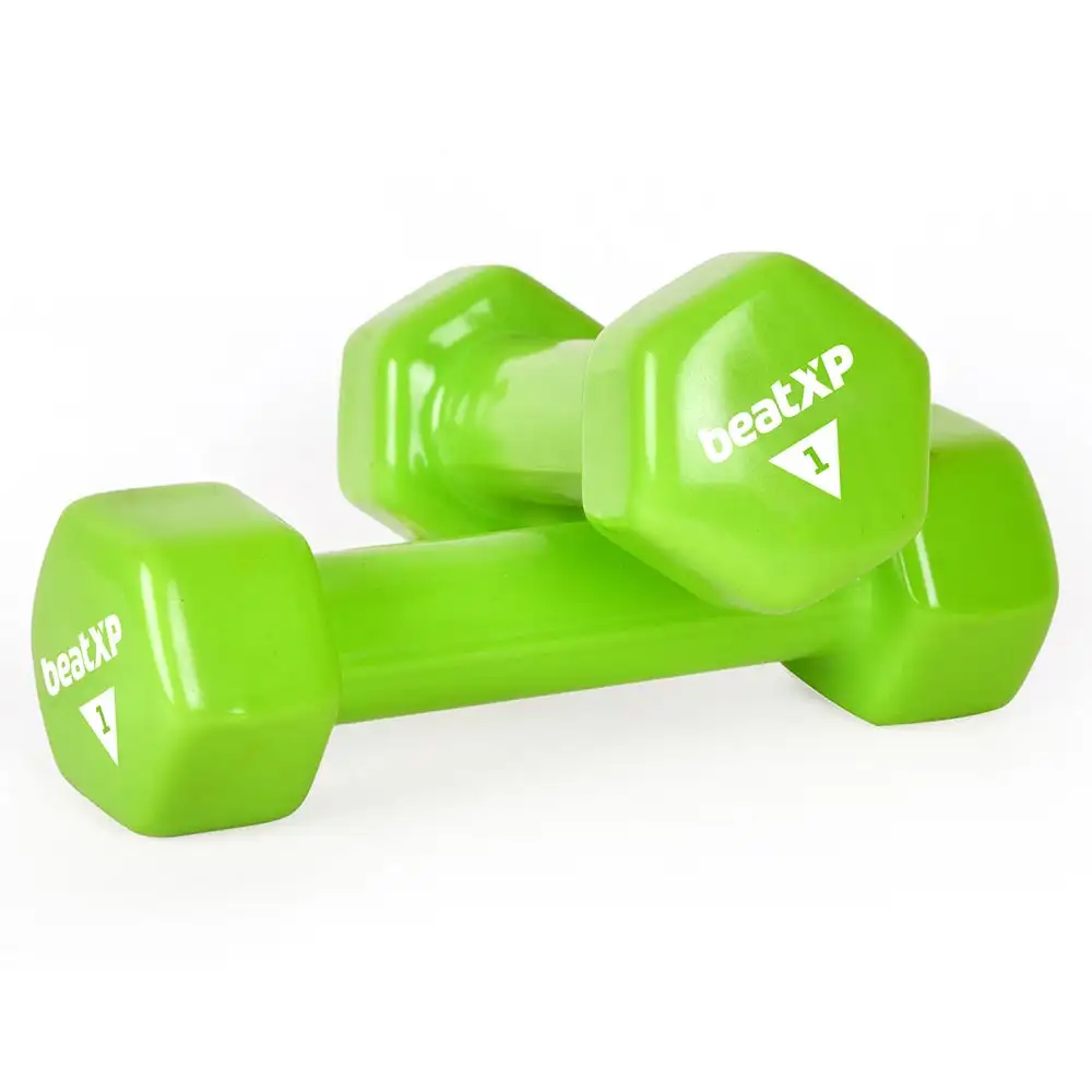 beatXP Vinyl Dumbbells,  Green (Pack of 2)  1 kg