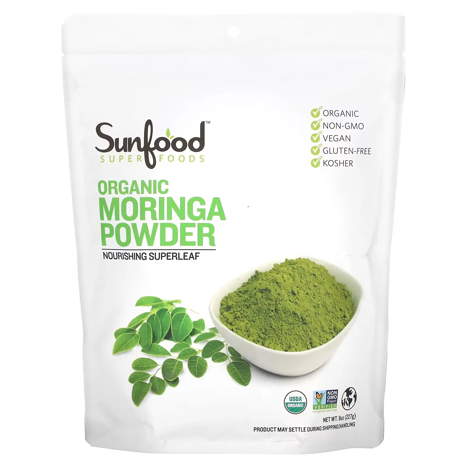 Organic Moringa Powder, 8 oz (227 g)