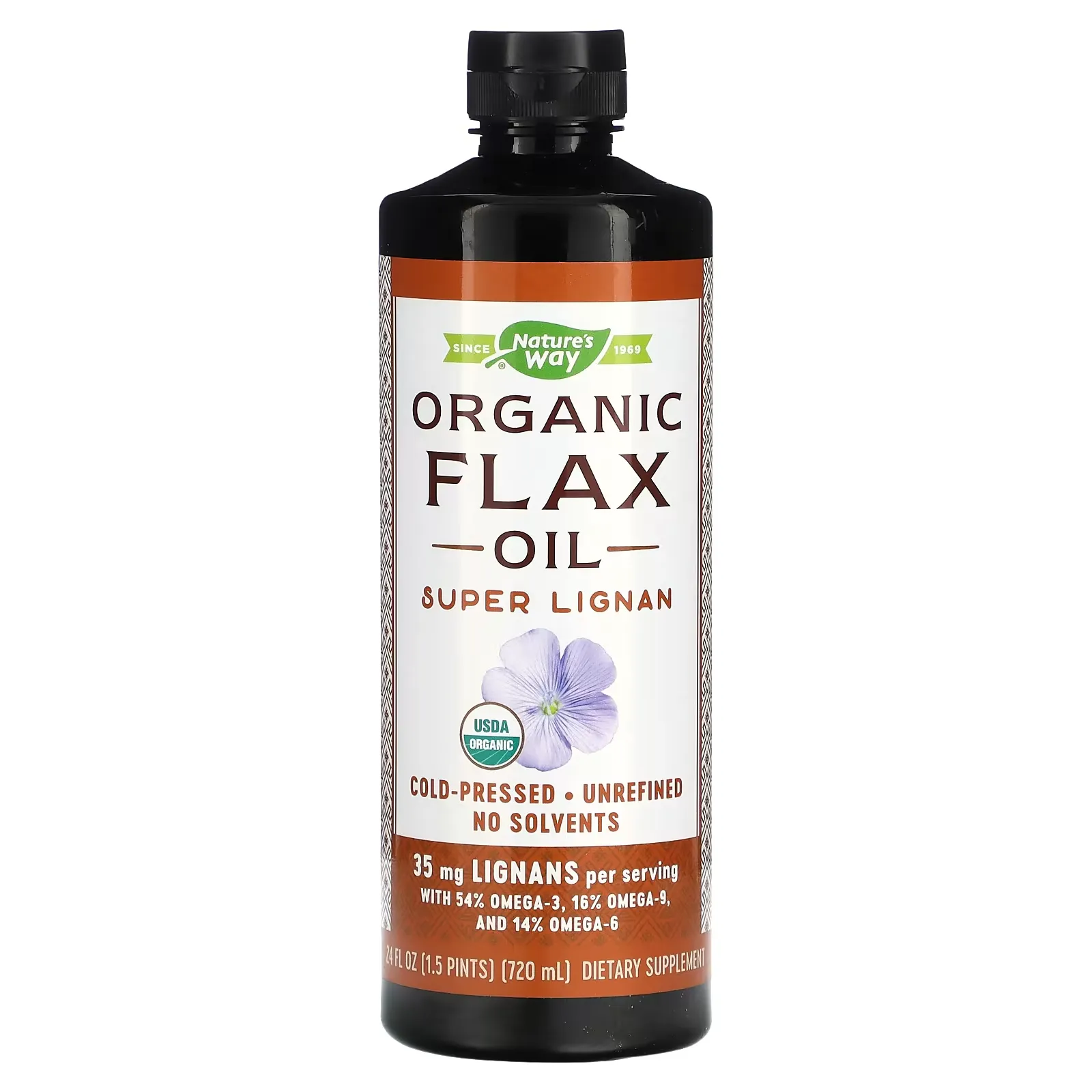 Organic Flax Oil, Super Lignan, 24 fl oz (720 ml)