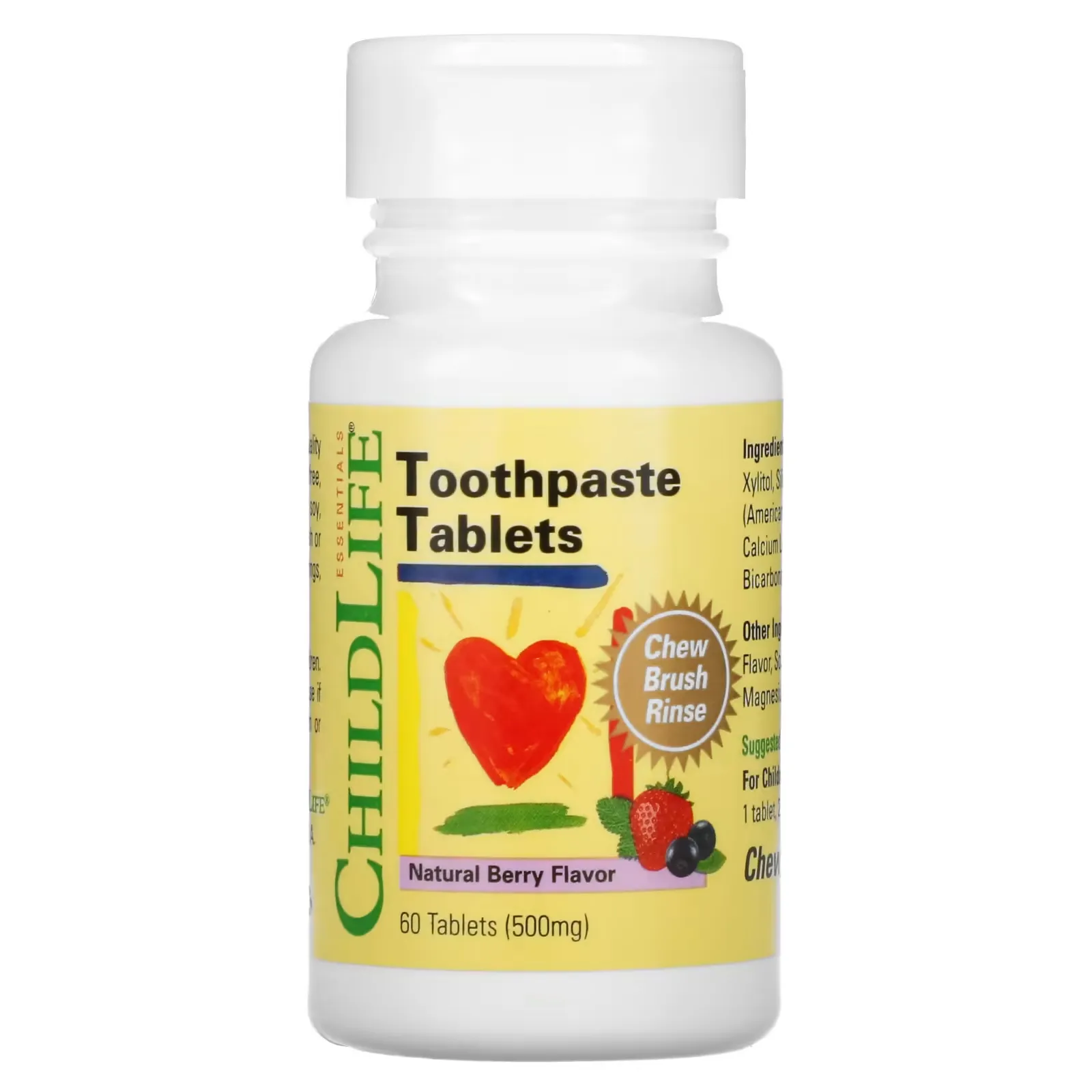 Toothpaste Tablets, Natural Berry, 500 mg, 60 Tablets