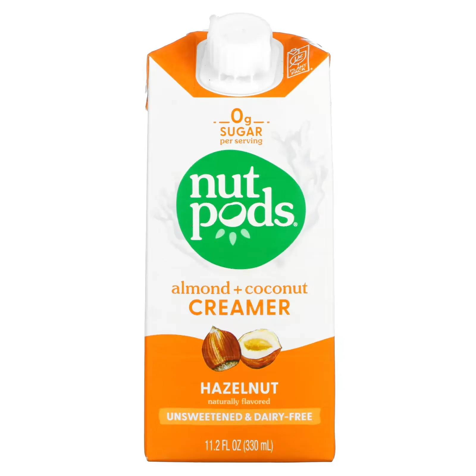 Almond + Coconut Creamer, Unsweetened, Hazelnut, 11.2 fl oz (330 ml)