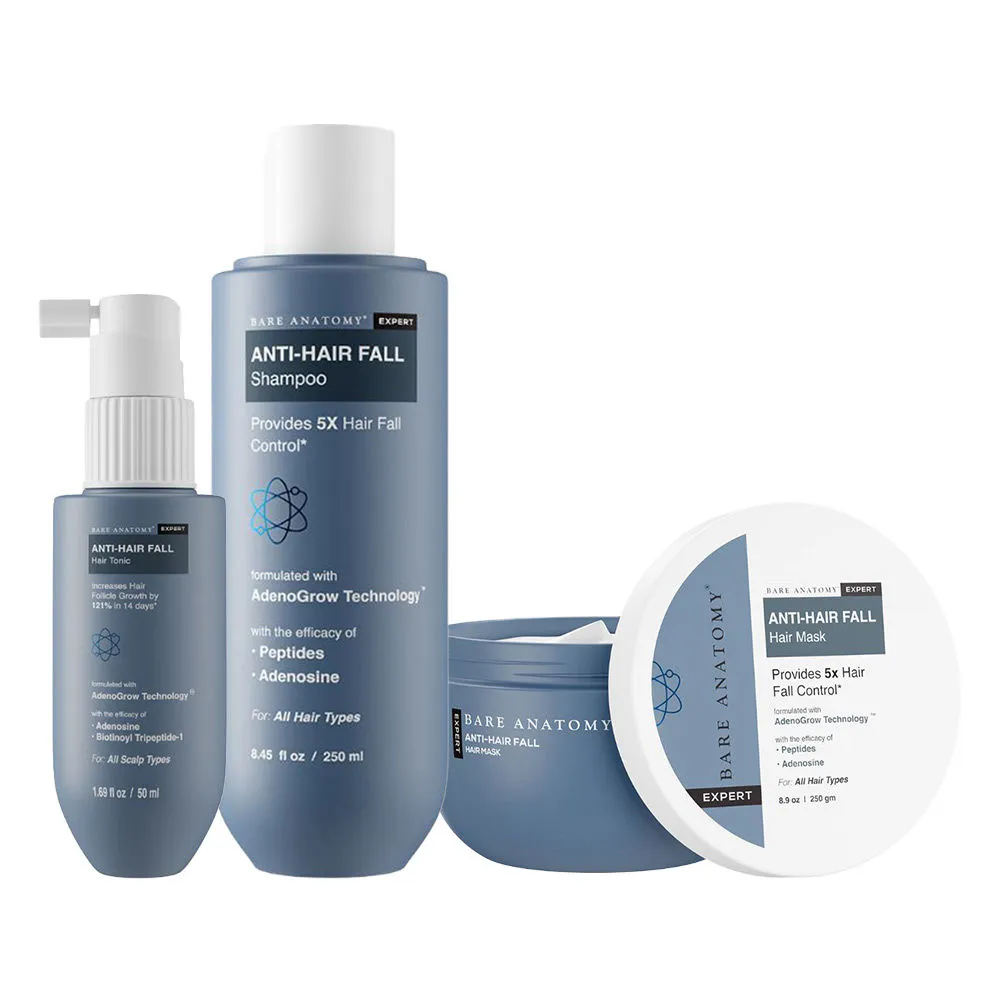 Bare Anatomy Anti Hairfall Regime With Shampoo, Hair Mask & Tonic Combo (250ml + 250gm + 50ml)