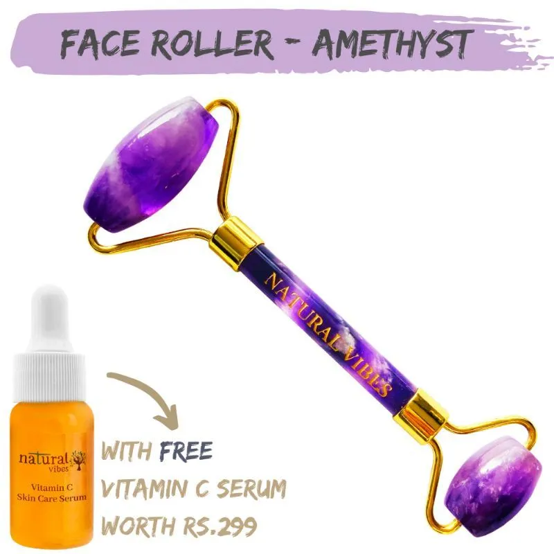 Natural Vibes Amethyst Face Roller + Vitamin C Serum