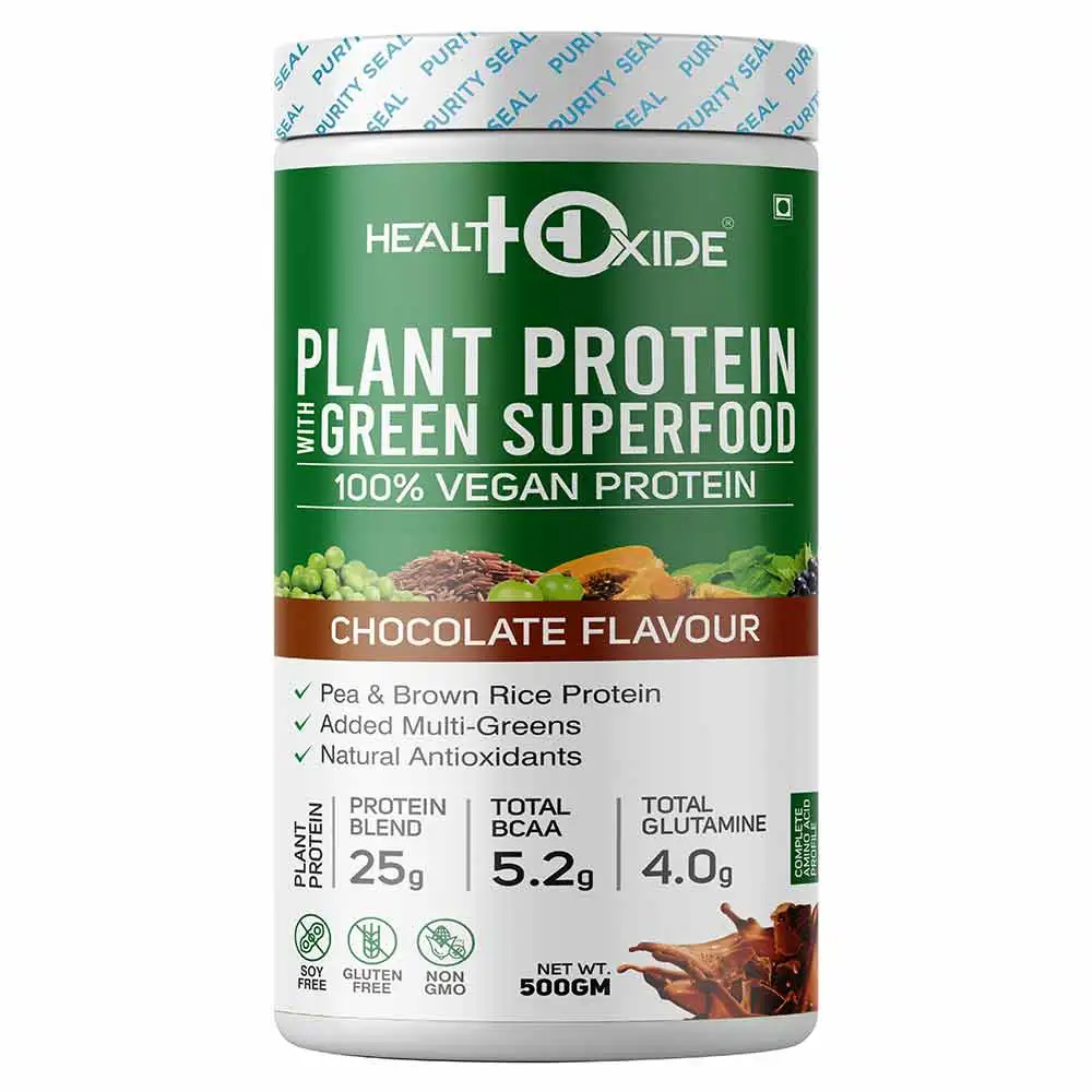 Health Oxide Plant Protein with Green Superfood,  1.1 lb  Chocolate