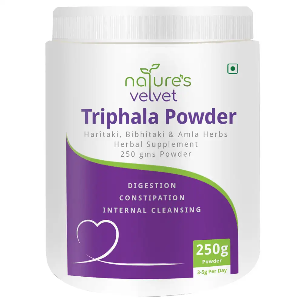 Natures Velvet Triphala Powder (Haritaki Bibhitaki and Amla Herbs),  0.250 kg