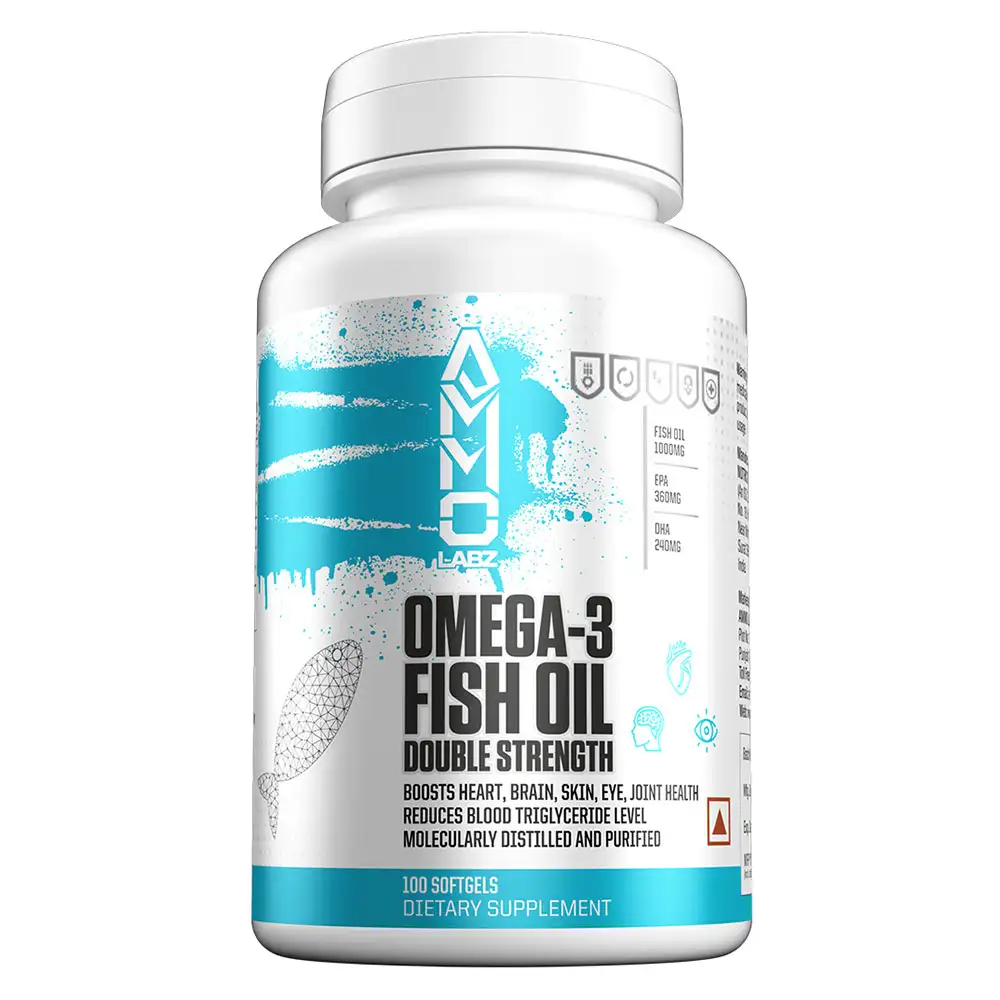 Ammo Labz Omega-3 Fish Oil Double Strength,  100 softgels