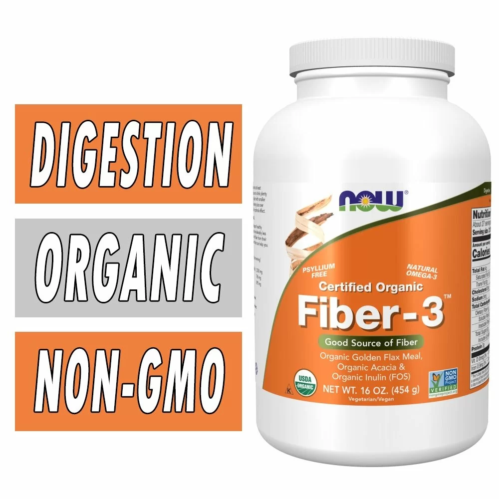 NOW Fiber 3 - Organic - 16 oz