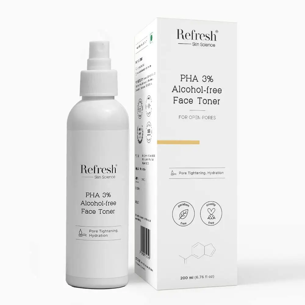 Refresh Skin Science PHA 3% Alcohol-free Face Toner,  200 ml  for All Skin Types