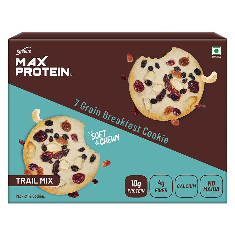 RiteBite Max Protein Cookies - Trail Mix - Pack Of 12